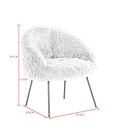 Inspired Home Ana Faux Fur Accent Chair with Metal Legs