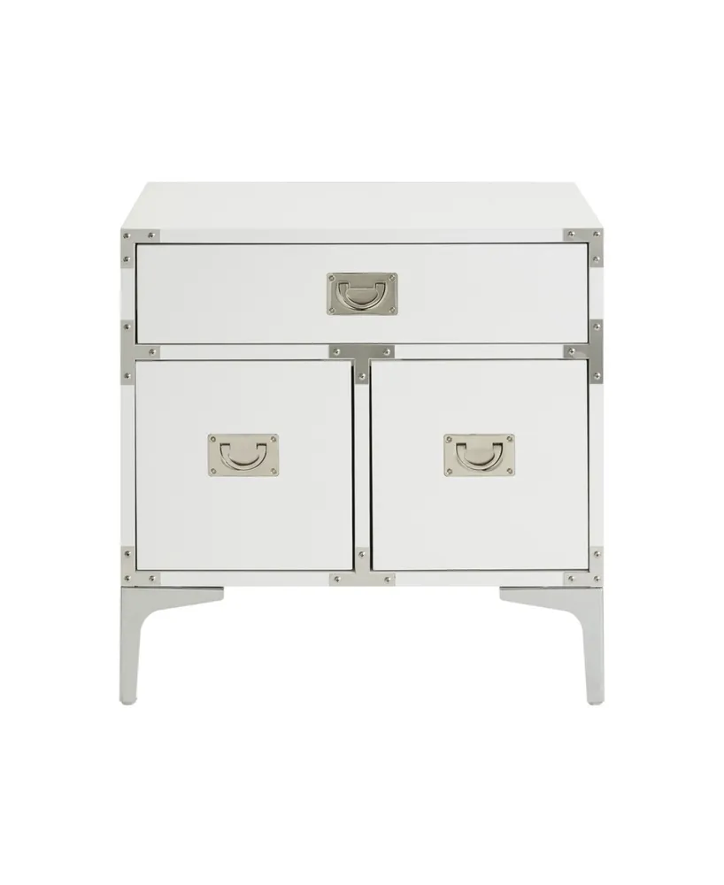 Inspired Home Marco Lacquer Metal Leg Nightstand