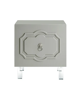 Inspired Home Sahara Lacquer Lucite Leg Nightstand