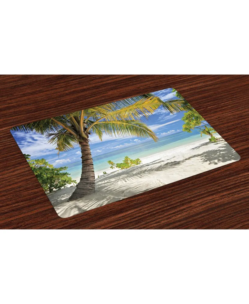 Ambesonne Palm Tree Place Mats, Set of 4