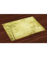 Ambesonne Bamboo Place Mats, Set of 4