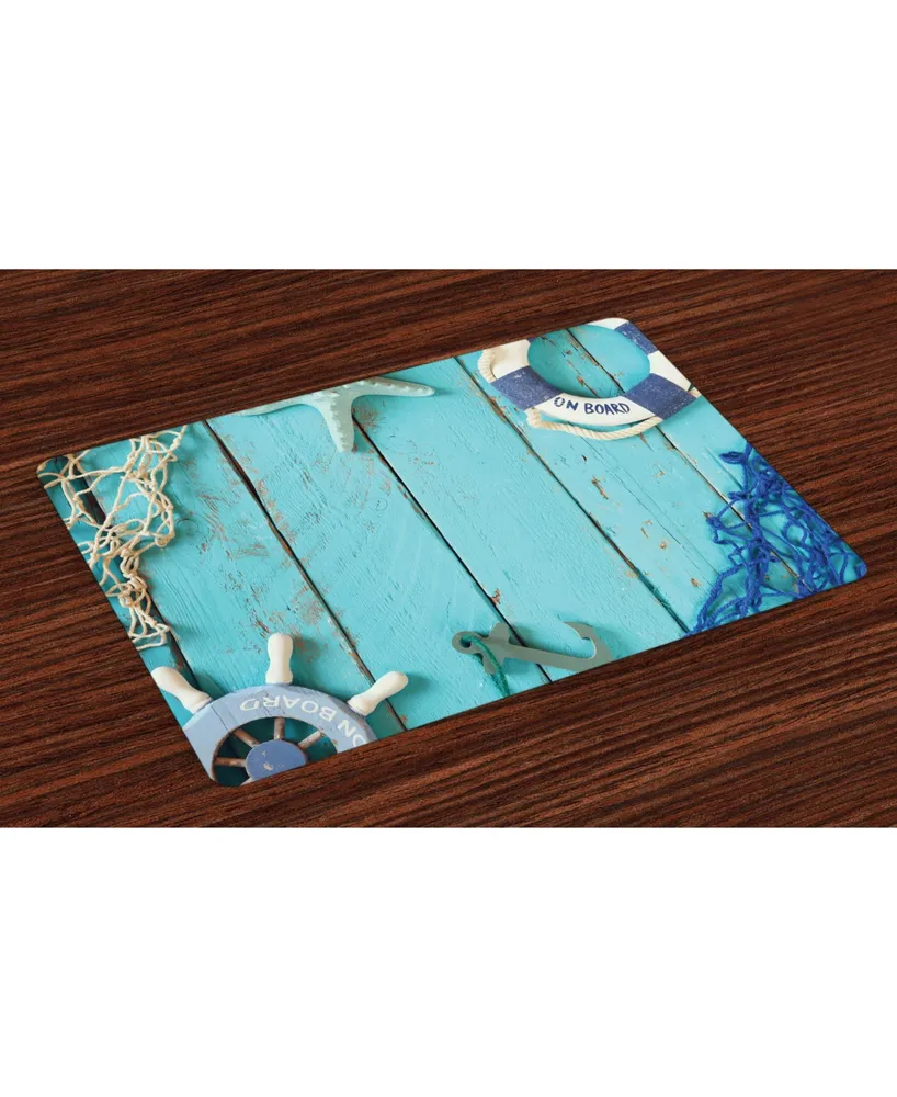 Ambesonne Nautical Place Mats, Set of 4