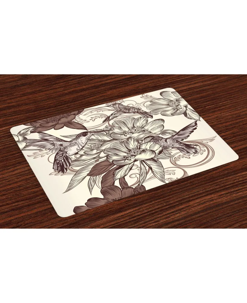 Ambesonne Hummingbirds Place Mats, Set of 4