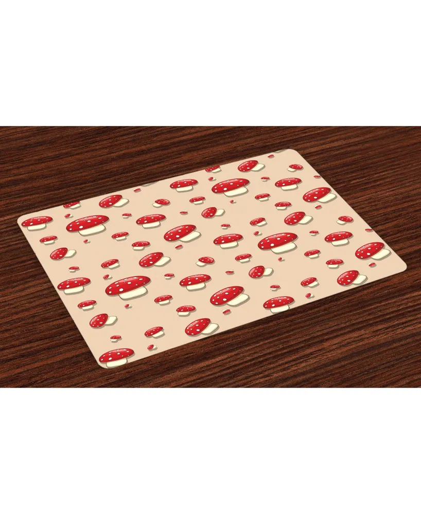 Ambesonne Mushroom Place Mats