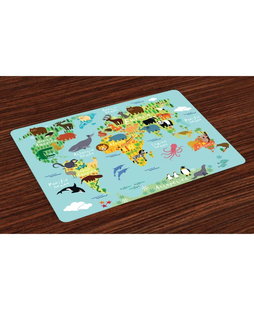 Ambesonne Wanderlust Place Mats, Set of 4