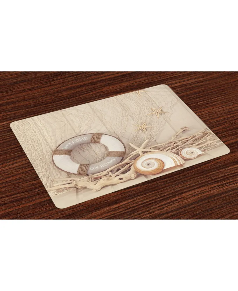 Ambesonne Coastal Place Mats, Set of 4