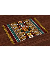 Ambesonne Kente Pattern Place Mats, Set of 4