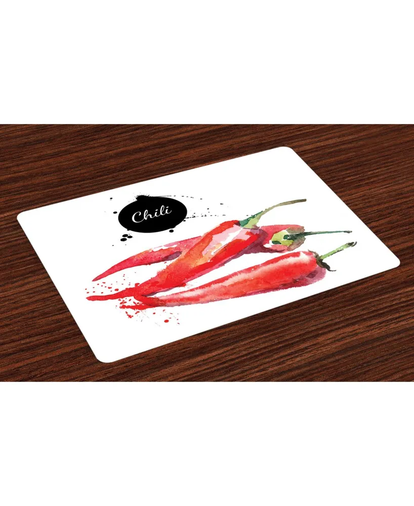 Ambesonne Food Place Mats, Set of 4