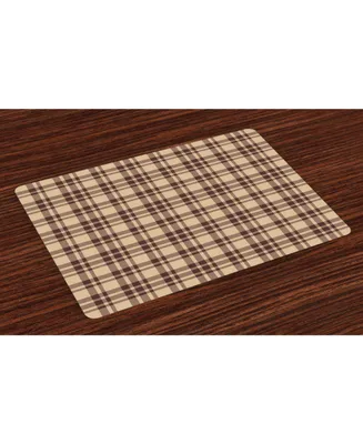 Ambesonne Tan and Brown Place Mats, Set of 4