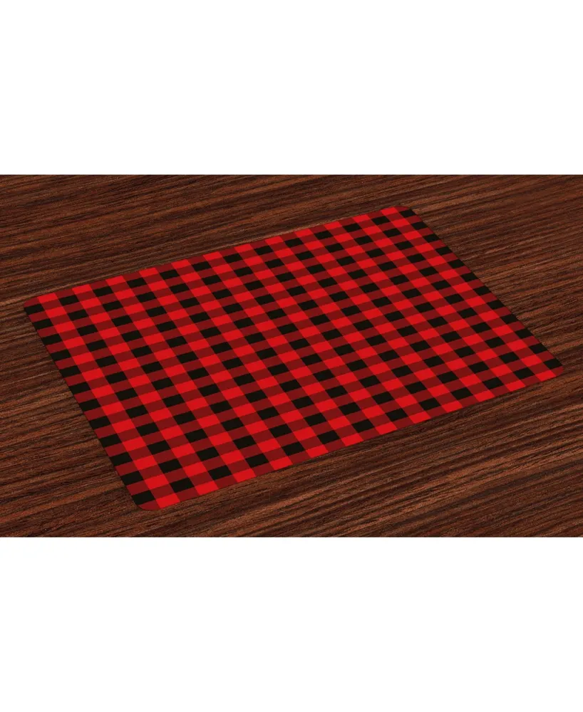 Ambesonne Plaid Place Mats, Set of 4