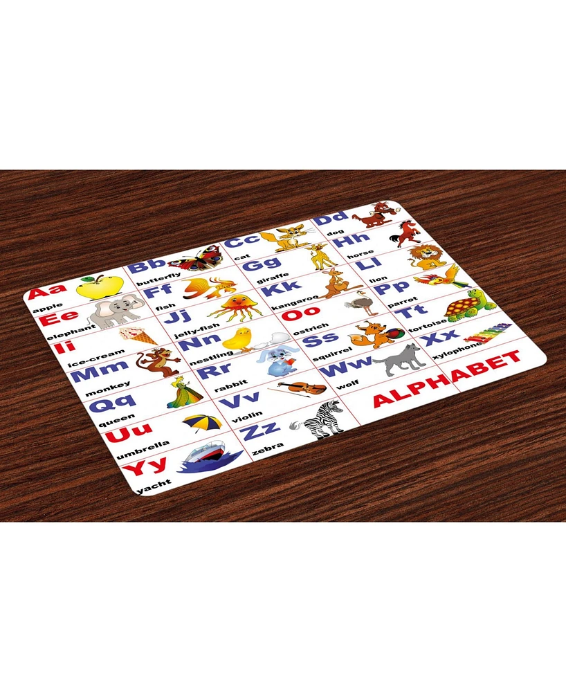 Ambesonne Educational Place Mats