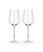 Viski Raye Angled Crystal Bordeaux Wine Glasses, Set of 2, 16 Oz