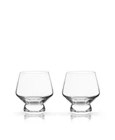 Viski Raye Footed Crystal Punch Cups, Set of 2, 8 Oz