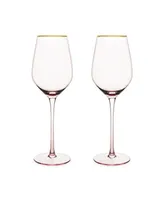 Twine Rose Crystal White Wine Glass, Set of 2