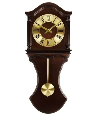 Bedford Clock Collection Wall Clock with Pendulum and Chimes