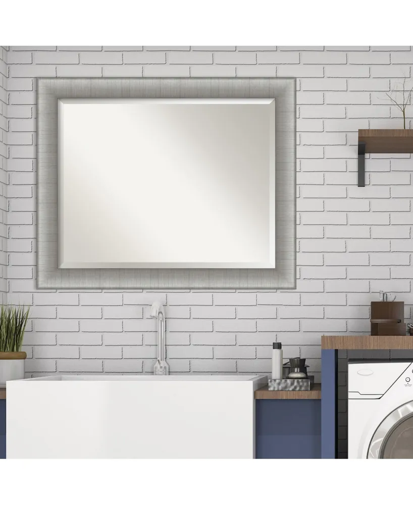 Amanti Art Elegant Brushed Framed Bathroom Vanity Wall Mirror