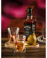 JoyJolt Lacey Double Wall Whiskey Glasses Set of 2