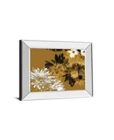 Classy Art Golden Bloom I by Mirror Framed Print Wall Art, 22" x 26"