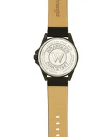 Wrangler Men's Black Faux Leather Strap Watch, 48MM