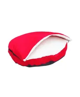 Happycare Textiles Durable Oxford to Sherpa Pet Cave and Round Bed with Removable Top Insert