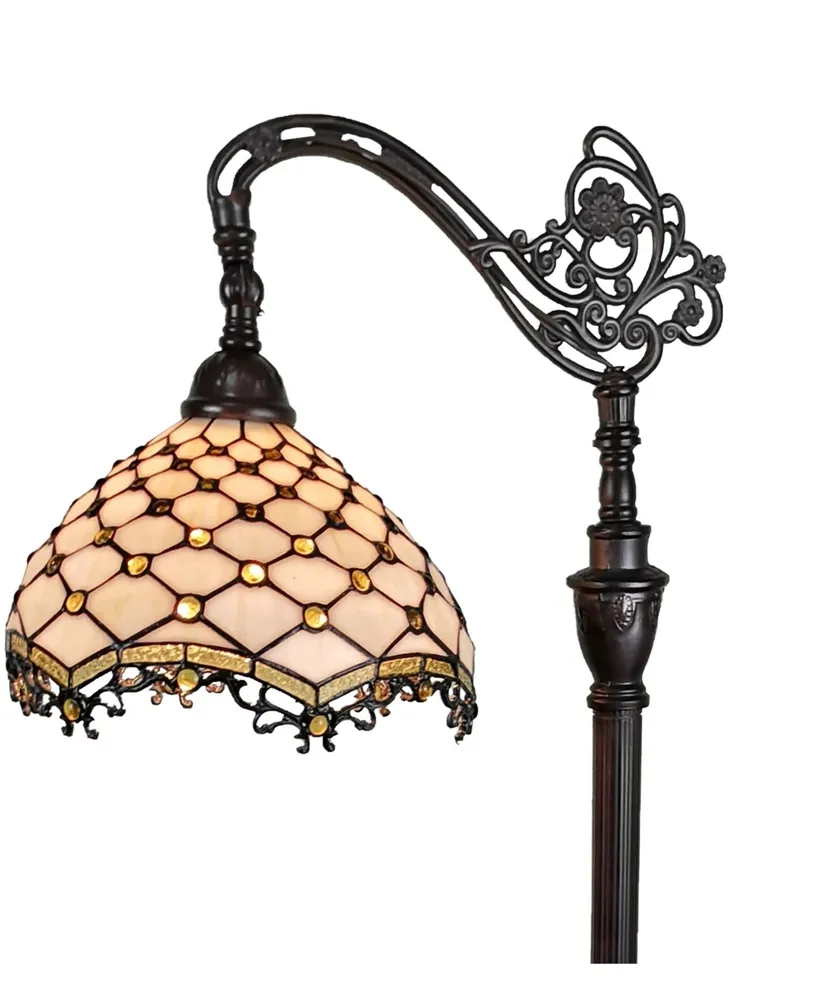 Amora Lighting Tiffany Style Jeweled Reading Floor Lamp