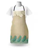 Ambesonne Ocean Waves and Clouds Apron