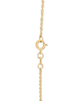 14k Yellow Gold Necklace, 16" Light Rope Chain (1mm)