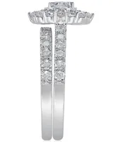 Diamond Halo Bridal Set (1-1/3 ct. t.w.) in 14k White Gold
