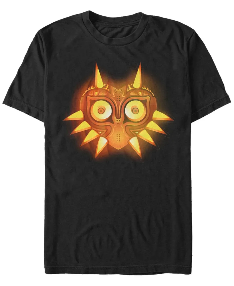 Nintendo Men's Zelda Glowing Majoras Mask Halloween Pumpkin Short Sleeve T-Shirt