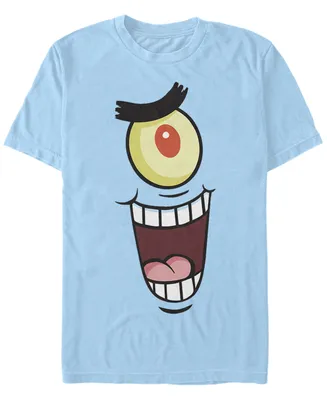 Nickelodeon Men's SpongeBob Square pants Plankton Big Face Costume Short Sleeve T-Shirt