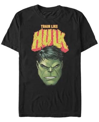 Marvel Men's Classic Train Like Hulk Big Face, Short Sleeve T-Shirt