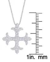 Diamond 1/3 ct. t.w. Maltese Cross Pendant Necklace in Sterling Silver