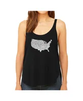 La Pop Art Women's Premium Word Flowy Tank Top- The Star Spangled Banner