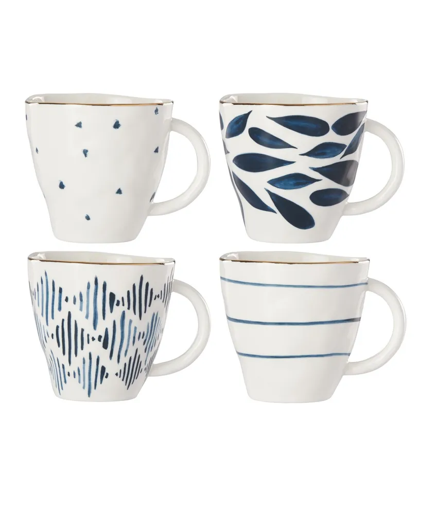 Lenox Blue Bay Set/4 Assorted Dessert Mugs