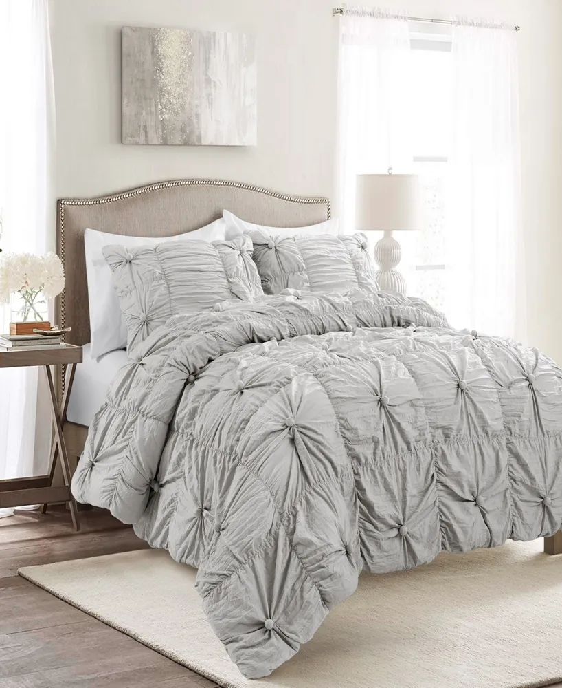 Lush Decor Belle 4-Piece White Queen Comforter Set