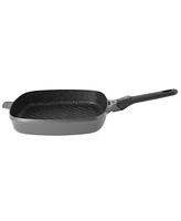 BergHOFF Gem 11" Nonstick Square Grill Pan, Detachable Handle, Grey