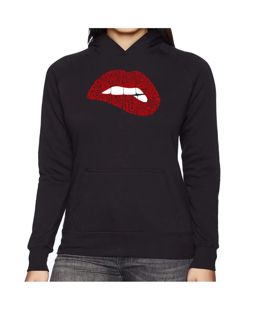 La Pop Art Women's Word Hooded Sweatshirt -Savage Lips