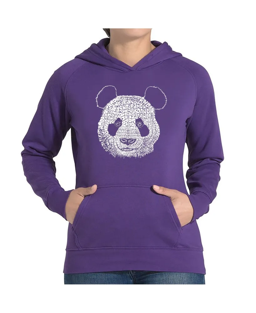 La Pop Art Women's Word Hooded Sweatshirt -Panda
