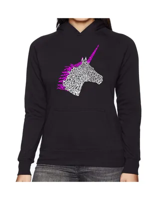 La Pop Art Women's Word Hooded Sweatshirt -Unicorn