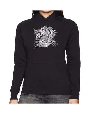 La Pop Art Women's Word Hooded Sweatshirt -Cat Face