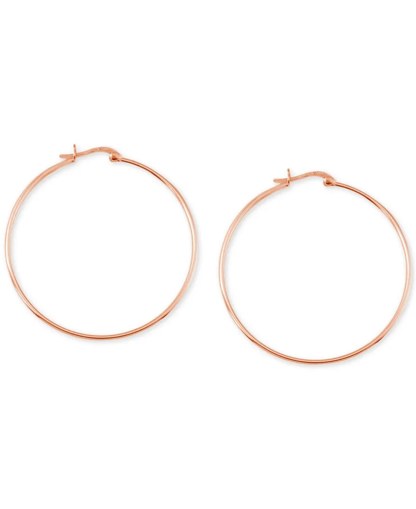 And Now This Large Skinny Hoop Earrings in Rose Gold-Plate