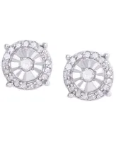 Diamond 1/4 ct. t.w. Round Miracle Plate Stud Earrings in Sterling Silver