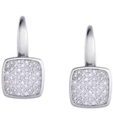 Diamond 1/4 ct. t.w. Square Cushion Leverback Earrings in Sterling Silver