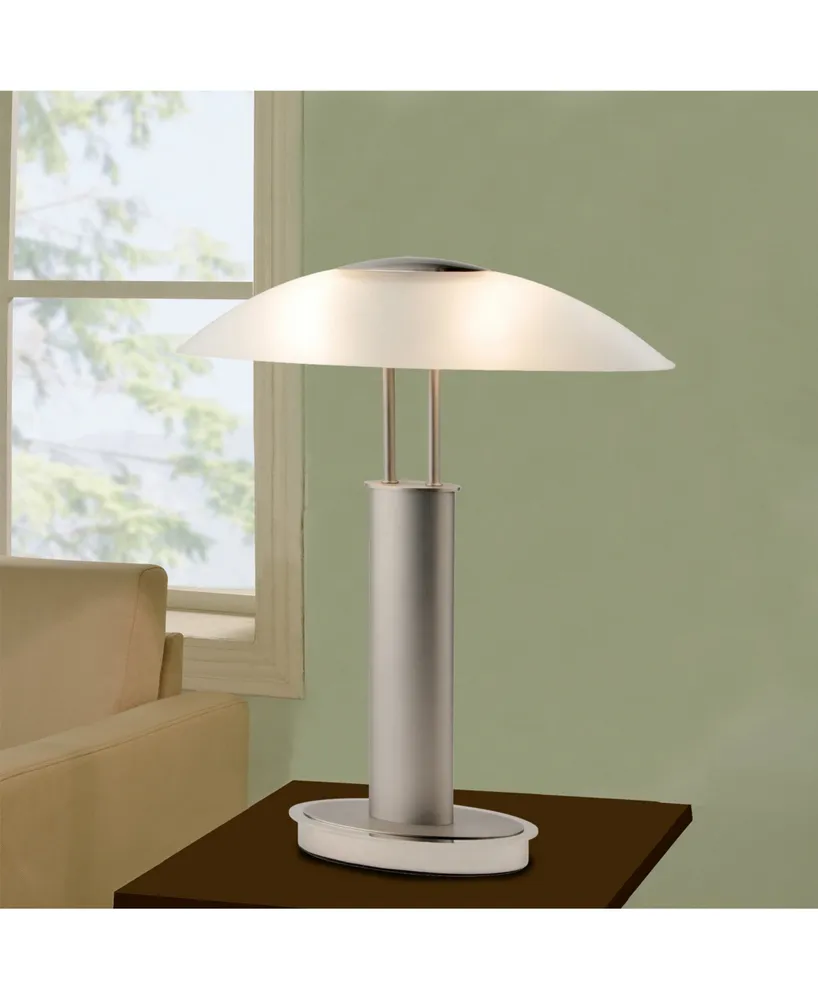 Artiva Usa Avalon Modern 2-Tone Table Lamp with Oval Canoe-Shaped Frosted Glass Shade and 3-Way Touch Switch