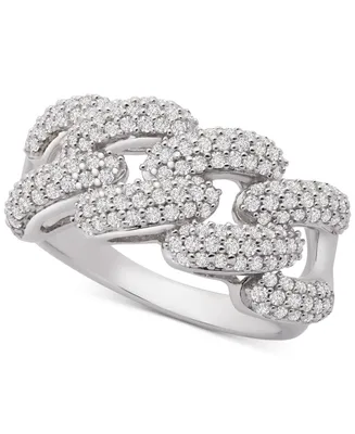 Wrapped in Love Diamond Link Detail Statement Ring (1 ct. t.w.) in Sterling Silver, Created for Macy's