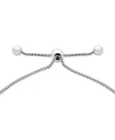 Wrapped Diamond Sideways Cross Bolo Bracelet (1/6 ct. t.w.) in 14k White Gold, Created for Macy's