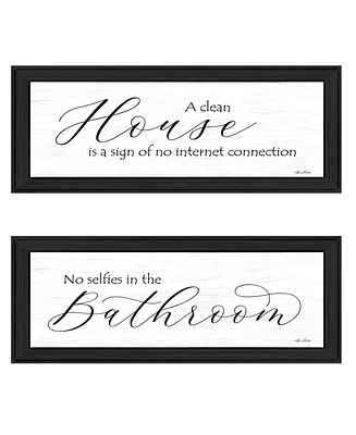 Trendy Decor 4U Household Humor 2-Piece Vignette by Lori Deiter, Black Frame, 23" x 11"