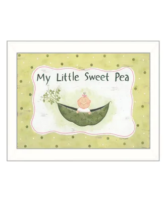 Trendy Decor 4U My Little Sweet Pea By Lisa Kennedy, Printed Wall Art, Ready to hang, White Frame, 14" x 18"