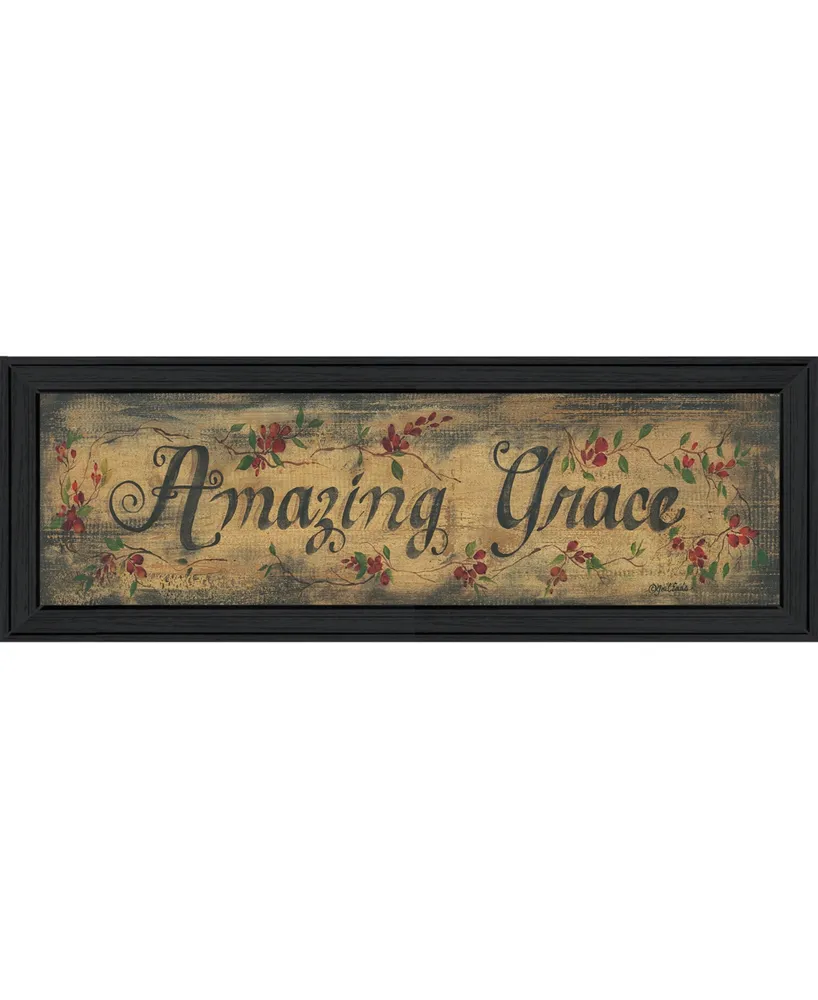 Trendy Decor 4U Amazing Grace By Gail Eads, Printed Wall Art, Ready to hang, Black Frame, 9" x 33"