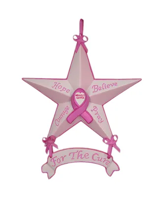 Trendy Decor 4U Breast Cancer Awareness Star Ornaments 6-pack by Trendy Decor 4U, Ready to hang, 5" x 5.75"